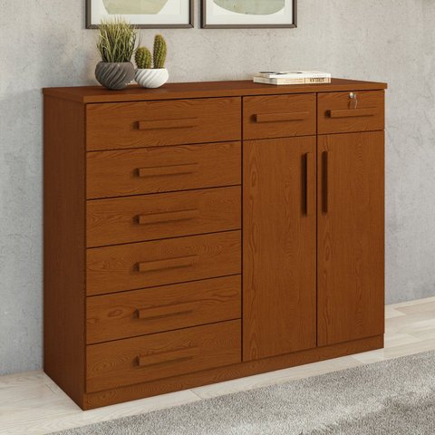 Cômoda 8 Gavetas 2 Portas Toronto 119x142x47 Cm