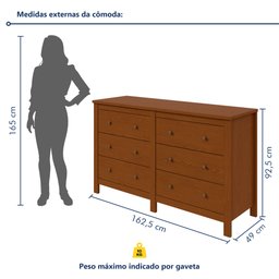 Cômoda 6 Gavetas 162 X 92cm Maggiore New - 8