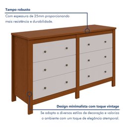 Cômoda 6 Gavetas em Mdp/mdf Maggiore New - 5