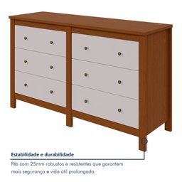 Cômoda 6 Gavetas em Mdp/mdf Maggiore New - 4