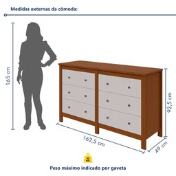 Cômoda 6 Gavetas em Mdp/mdf Maggiore New - 8
