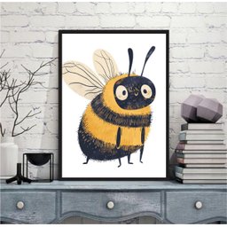 Quadro Decorativo Abelhinha 33x24cm:moldura Branca - 1 Quadro Decorativo Abelhinha 33x24cm:moldura Branca - 1