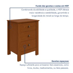 Mesa de Cabeceira 3 Gavetas Maggiore New - 6