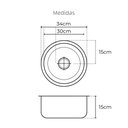 Ver imagem 2 de Inox - Cuba 30cm de Diâmetro C/ Aço 304