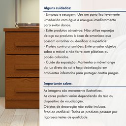 Mesa de Cabeceira 3 Gavetas Baião Plus - 9