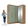 Quarto Modulado de Canto 100% MDF 3 Peças 5 Portas 2 Gavetas com Espelhos Smart Plus Espresso Móveis - 4