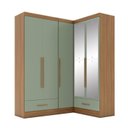 Ver imagem 2 de Quarto Modulado de Canto 3 Peças 5 Portas 2 Gavetas com Espelhos Smart Plus Espresso Móveis