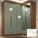 Ver imagem 3 de Quarto Modulado de Canto 3 Peças 5 Portas 2 Gavetas com Espelhos Smart Plus Espresso Móveis