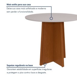 Mesa de Jantar 4 Lugares Quadrada Tampo de Vidro Celebrare - 7