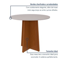 Mesa de Jantar 4 Lugares Quadrada Tampo de Vidro Celebrare - 5