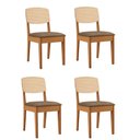 Ver imagem 1 de Conjunto com 4 Cadeiras para Sala de Jantar Copper Premium MDF Veludo Capuccino Naturalle