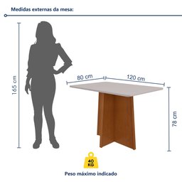 Mesa de Jantar 120x80cm Tampo Mdf/vidro Celebrare - 8