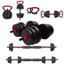 Ver imagem 1 de Halter Anilha Barra Kettlebell Kit Musculação 6 em 1 - 40kg Yangfit