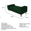 Ver imagem 5 de Recamier Baú Félix Solteiro 90 cm Suede - Doce Sonho Móveis ML/R1/FELIX/90/B/S Verde