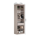 Ver imagem 4 de Cristaleira 4 Portas de Vidro 230cm de Altura MDF Rodapé PVC Dobradiça Slow Motion Essence Itatiaia Cinza/Fendi