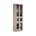 Ver imagem 3 de Cristaleira 4 Portas de Vidro 230cm de Altura MDF Rodapé PVC Dobradiça Slow Motion Essence Itatiaia Cinza/Fendi