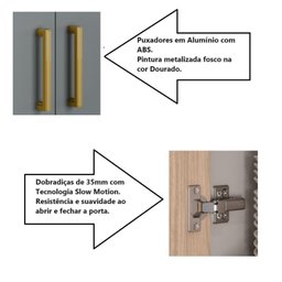 Cristaleira 4 Portas em Vidro 230cm de Altura 100% Mdf Dobradiças Slow Motion Essence Itatiaia - 9