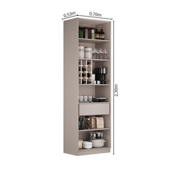 Cristaleira 4 Portas de Vidro 230cm de Altura MDF Rodapé PVC Dobradiça Slow Motion Essence Itatiaia - 4