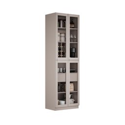 Cristaleira 4 Portas de Vidro 230cm de Altura MDF Rodapé PVC Dobradiça Slow Motion Essence Itatiaia - 3