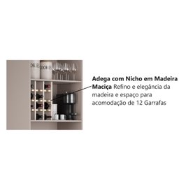 Cristaleira 4 Portas em Vidro 230cm de Altura 100% Mdf Dobradiças Slow Motion Essence Itatiaia - 10
