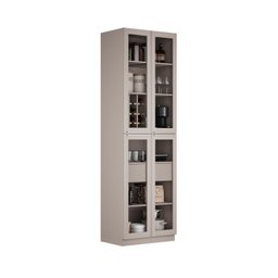 Cristaleira 4 Portas em Vidro 230cm de Altura 100% Mdf Dobradiças Slow Motion Essence Itatiaia - 3