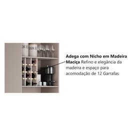 Cristaleira 4 Portas de Vidro 230cm de Altura MDF Rodapé PVC Dobradiça Slow Motion Essence Itatiaia - 11