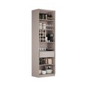 Ver imagem 5 de Cristaleira 4 Portas de Vidro 230cm de Altura MDF Rodapé PVC Dobradiça Slow Motion Essence Itatiaia Cinza/Fendi