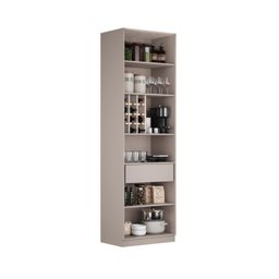 Cristaleira 4 Portas de Vidro 230cm de Altura MDF Rodapé PVC Dobradiça Slow Motion Essence Itatiaia Cinza/Fendi - 5 Cristaleira 4 Portas de Vidro 230cm de Altura MDF Rodapé PVC Dobradiça Slow Motion Essence Itatiaia Cinza/Fendi - 5