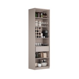Cristaleira 4 Portas de Vidro 230cm de Altura MDF Rodapé PVC Dobradiça Slow Motion Essence Itatiaia - 5