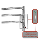 Ver imagem 2 de Toalheiro Térmico Grande Cromado 220v Fio Oculto Direito
