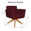 Ver imagem 5 de Poltrona Decorativa Isabela em Tressê Pés Madeira Giratório Suede Bordô - Ds Estofados