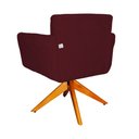 Ver imagem 4 de Poltrona Decorativa Isabela em Tressê Pés Madeira Giratório Suede Bordô - Ds Estofados