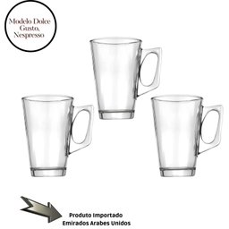 Jogo c/ 3 Xicaras de Vidro Dolce Gusto Nespresso 185Ml - 4