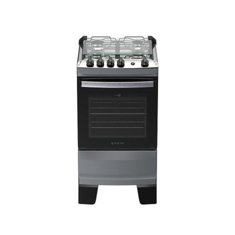 Fogão 4 Bocas Atlas Agile Up Automático Mesa Inox Titanium Bivolt