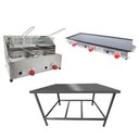 Ver imagem 1 de Kit Lanchonete Mesa de Manipulação 100x55cm + Fritadeira a Gás 2 Cuba + Chapa a Gás 90cm