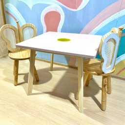 Mesa C/ 2 Cadeiras de Borboleta Fábrica de Casinha Quadrada - 1
