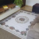 Ver imagem 1 de Tapete Sala Antiderrapante Floral Jasmin 01 Bege 1,00x1,50m