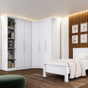 Guarda Roupa Modulado Safira 009 em Mdf com 5 Portas e 6 Gavetas