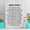 Ver imagem 1 de Quadro Decorativo Quem É Jesus 33x24cm:Madeira branca