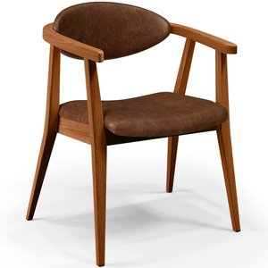 Poltrona Decorativa Para Sala de Estar Jantar Cecília B04 Couríssimo Marrom - Lyam Decor