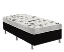 Ver imagem 1 de Cama Box Solteiro Suede Preto + Colchão Solteiro Suede Cinza Espuma 88x188x55