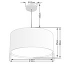 Ver imagem 2 de Lustre Pendente Cilíndrico Duplo Md-4288 Cúpula em Tecido 50x30cm Rustico Bege - Bivolt
