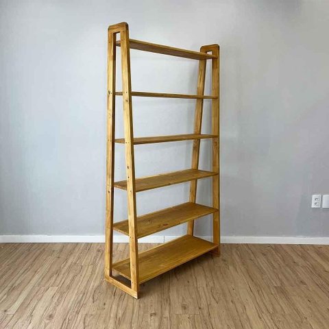 Estante de Madeira Pinus Linea Ample a 6 Prateleiras 100cm Marrom Artfactory Design
