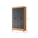 Ver imagem 3 de Guarda Roupa 4 Portas Cancun Freijó Titanium
