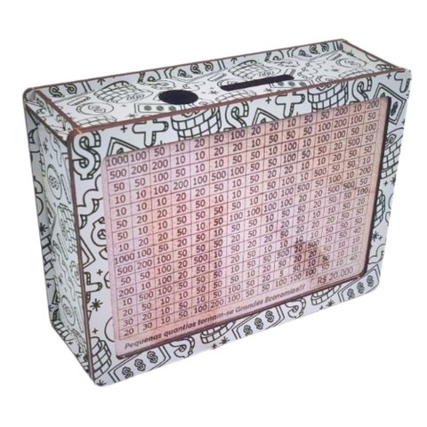 Cofre Guardar Dinheiro Woodbox Japones Kakebo Desafio Dinheiro