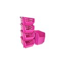 Ver imagem 1 de Kit 10 Mini Cesto Organizador Empilhavel Plástico:Rosa