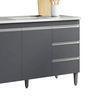Balcão Gabinete de Pia para Cozinha sem Tampo 120cm Andréia Cinza Fosco- Mabe Magazine - 3