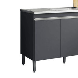 Balcão Gabinete de Pia para Cozinha sem Tampo 120cm Andréia Cinza Fosco- Mabe Magazine - 4