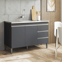Ver imagem 1 de Balcão Gabinete de Pia para Cozinha sem Tampo 120cm Andréia Cinza Fosco- Mabe Magazine