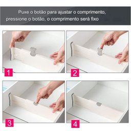 Organizador Divisor de Gaveta Ajustavel Expansivel Kit 10 Unidades Armario Cozinha Guarda Roupa Sepa - 6